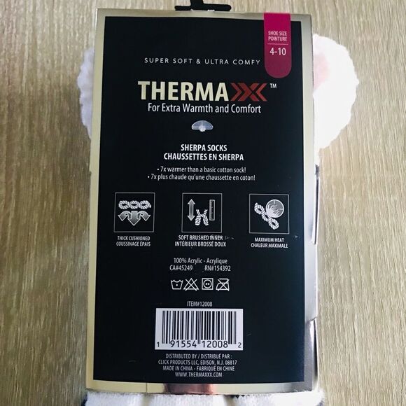 NWT … THERMA X Sherpa “Shoe Size:  4-10” Socks - Picture 4 of 4